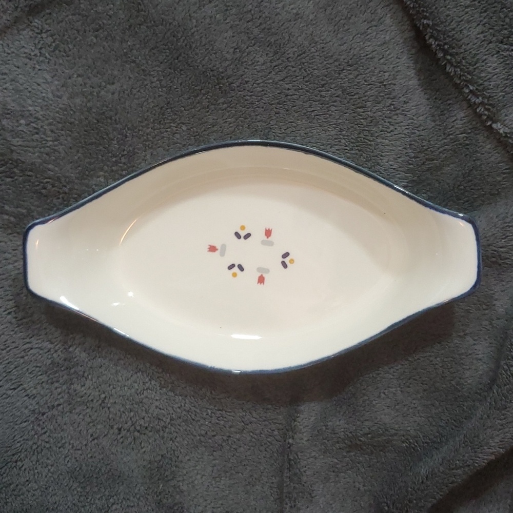 COUNTRY BORDERS#2/ JCPenny-Vintage Ceramic Au Gratin Dish-Japan-Cottagecore